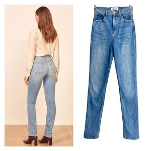 Reformation Audrey High Straight Jeans in Cyprus Wash Size 25